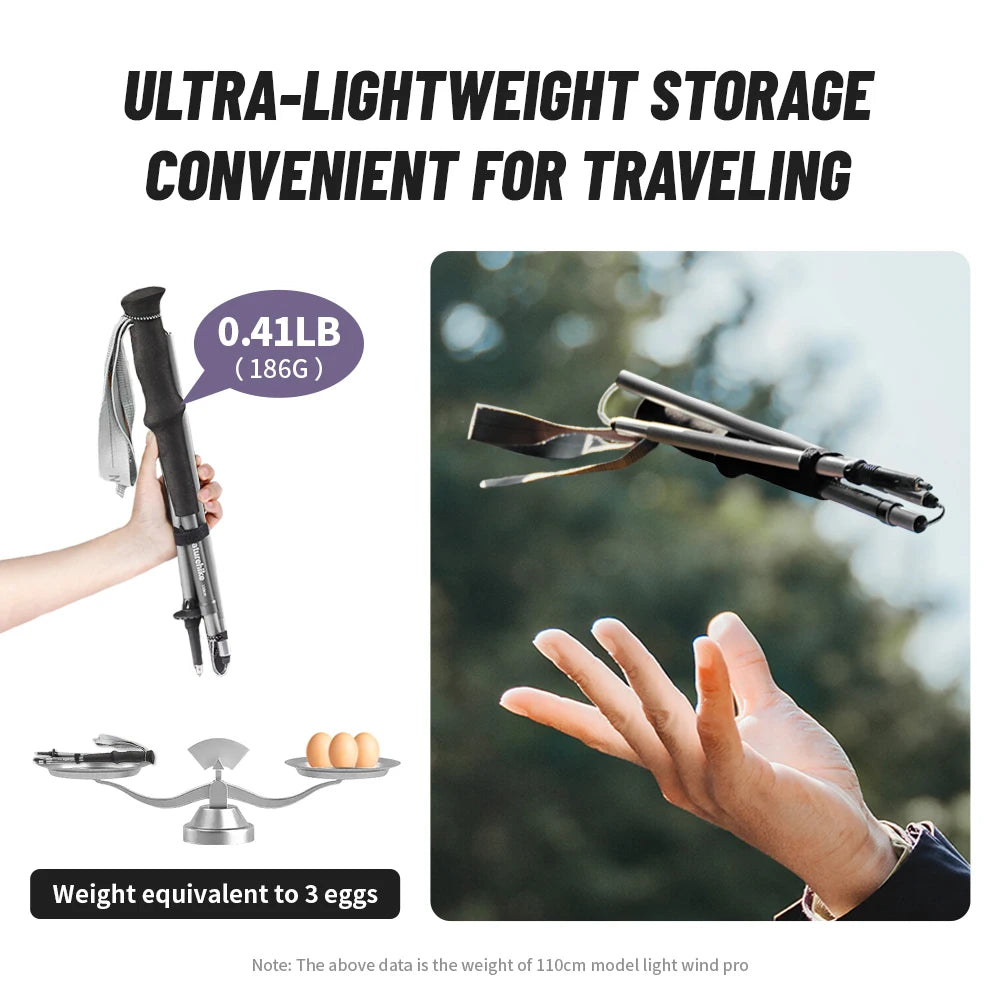 Ultralichte outdoor wandelstok voor hiking met aluminium schacht en EVA-handgreep