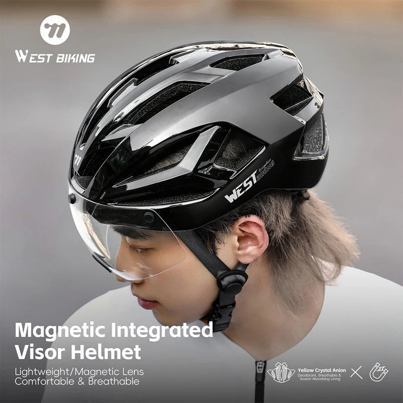 Fietshelm met Magnetische Bril