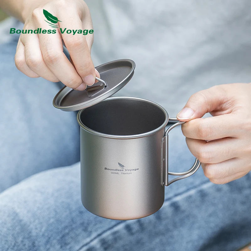 Titanium Mok met Deksel - 300 / 450 / 750 ml