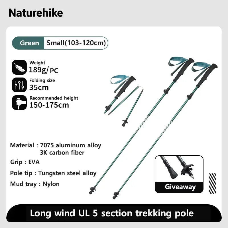 Outdoor carbonfiber klim- en wandelstokken met EVA-handgreep en wolfraampunt