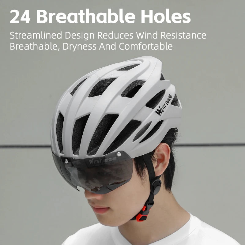 Fietshelm met Fotochrome Lens en LED - Pack Away