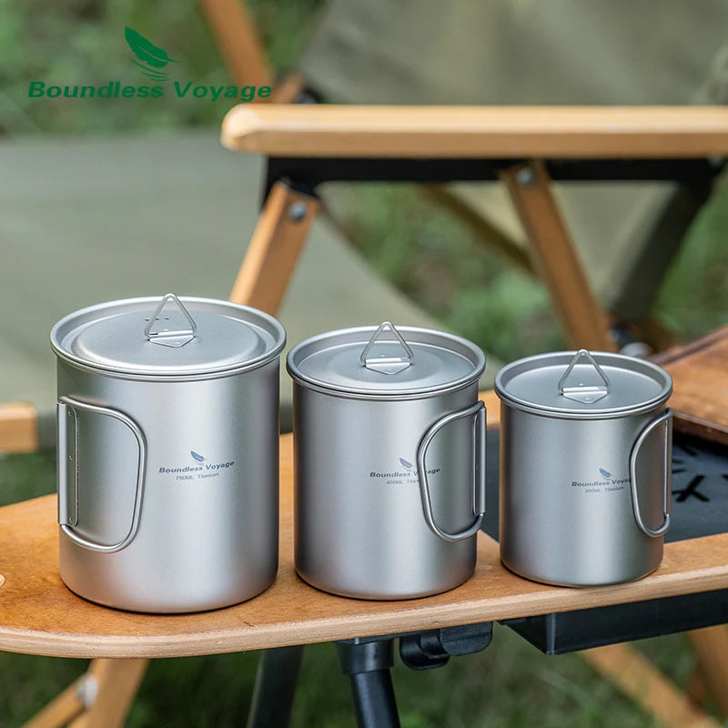 Titanium Mok met Deksel - 300 / 450 / 750 ml