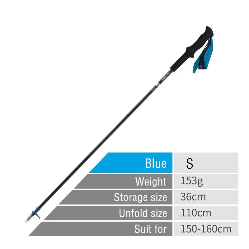 Opvouwbare carbonfiber trekkingstokken met EVA-handgreep en wolfraamstalen punt