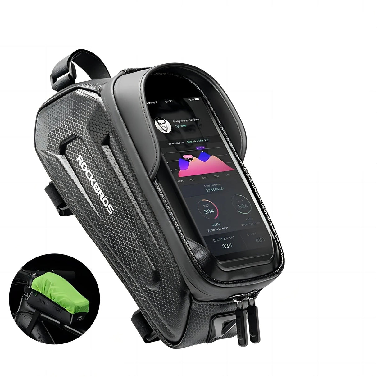 Waterdichte fietstas met touchscreen en harde schaal voor telefooncompartiment