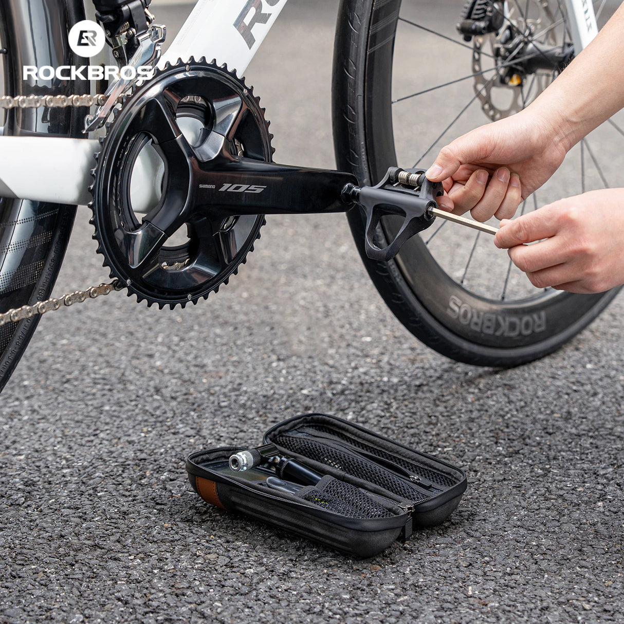 Duurzame draagbare fiets opbergbox met klep, gemonteerd op het fietsframe
