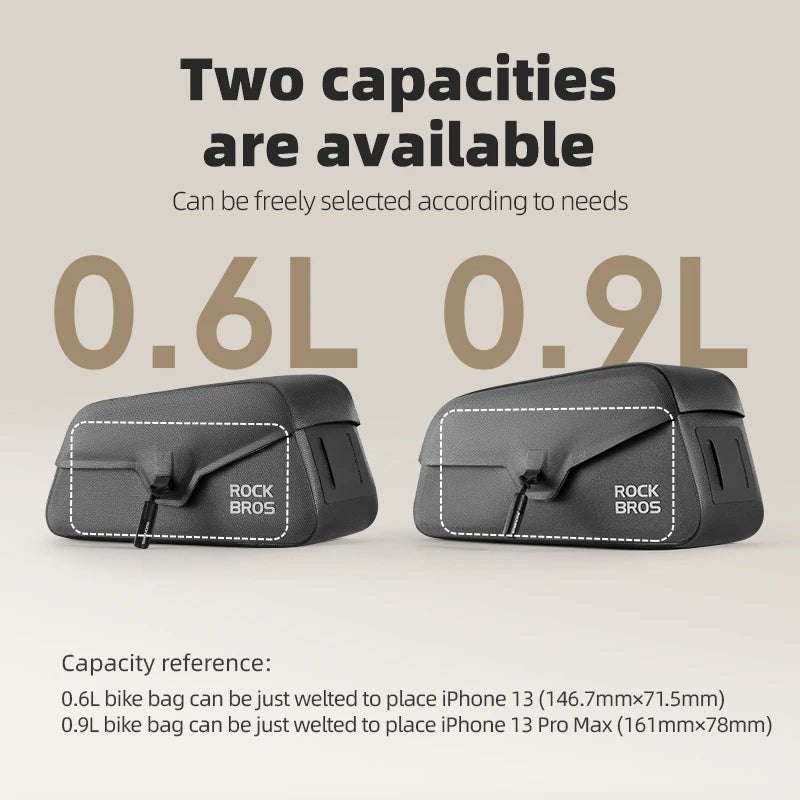 Waterdichte fietsbovenbuistas met klittenbandbevestiging