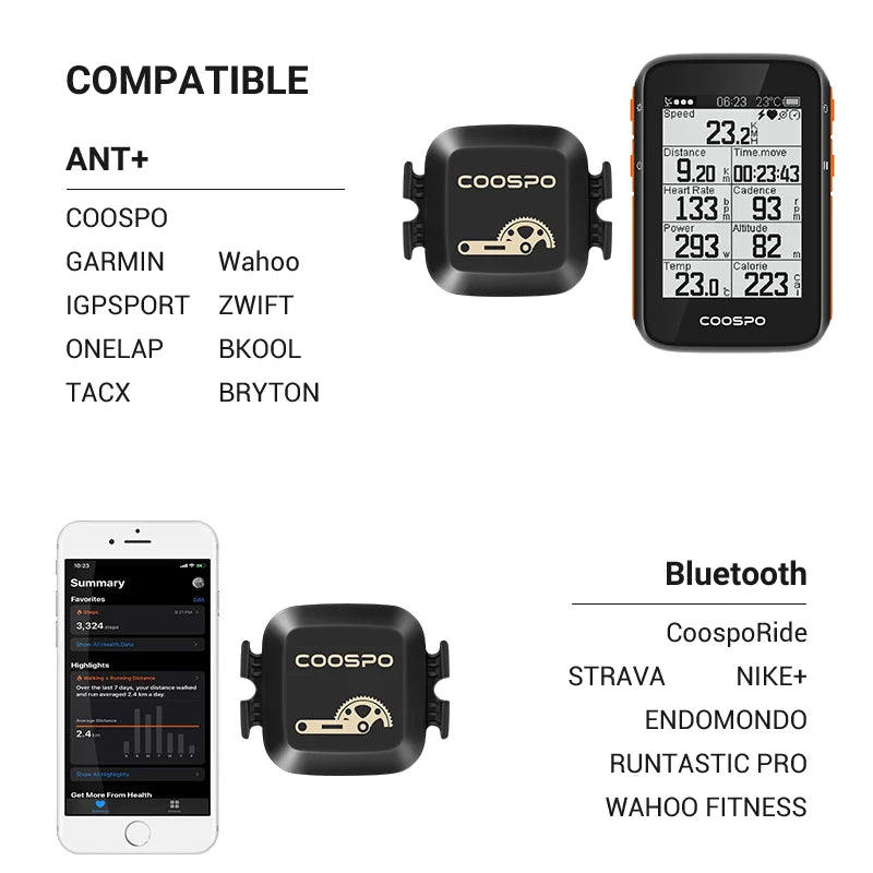 BK467 Snelheidssensor of Trapsensor met Bluetooth 4.0 & ANT+