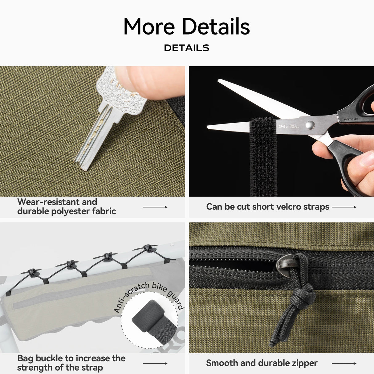 1,9L fietstas met grote capaciteit voor de bovenbuis, met beschermende klep