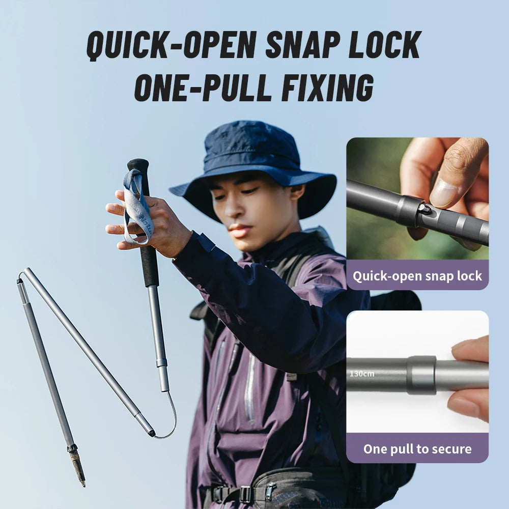 Ultralichte outdoor wandelstok voor hiking met aluminium schacht en EVA-handgreep