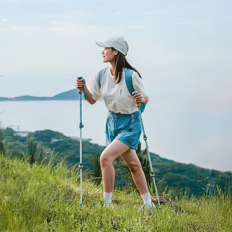 Ultralichte professionele wandelstok voor vrouwen met kurken handgreep en wolfraampunt