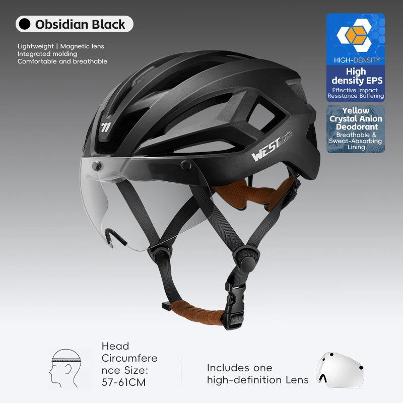 Fietshelm met Magnetische Bril