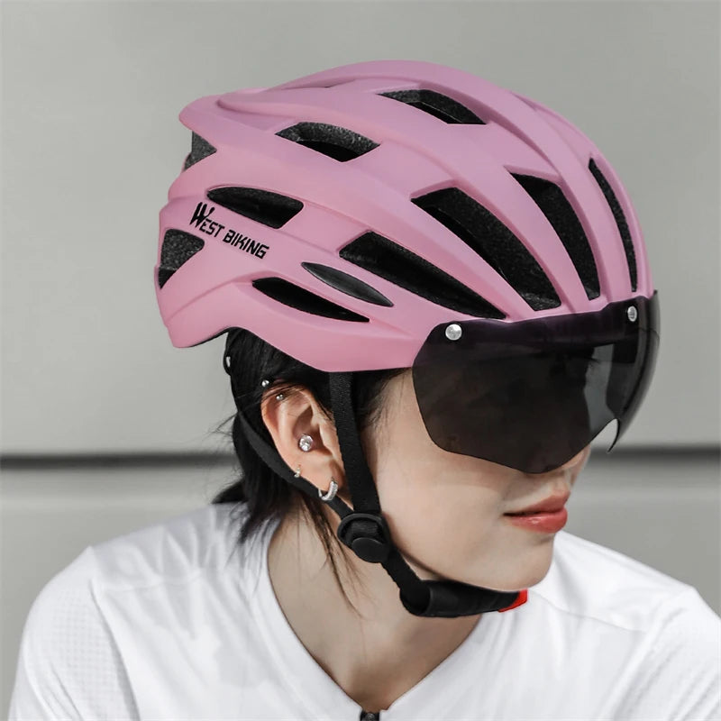 Fietshelm met Fotochrome Lens en LED - Pack Away