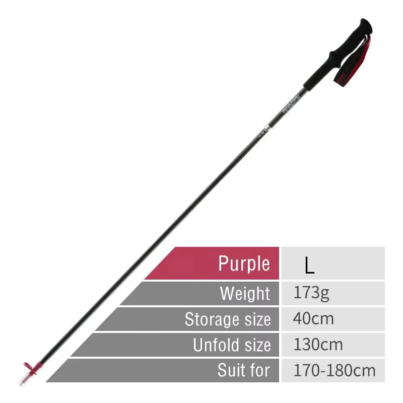 Opvouwbare carbonfiber trekkingstokken met EVA-handgreep en wolfraamstalen punt