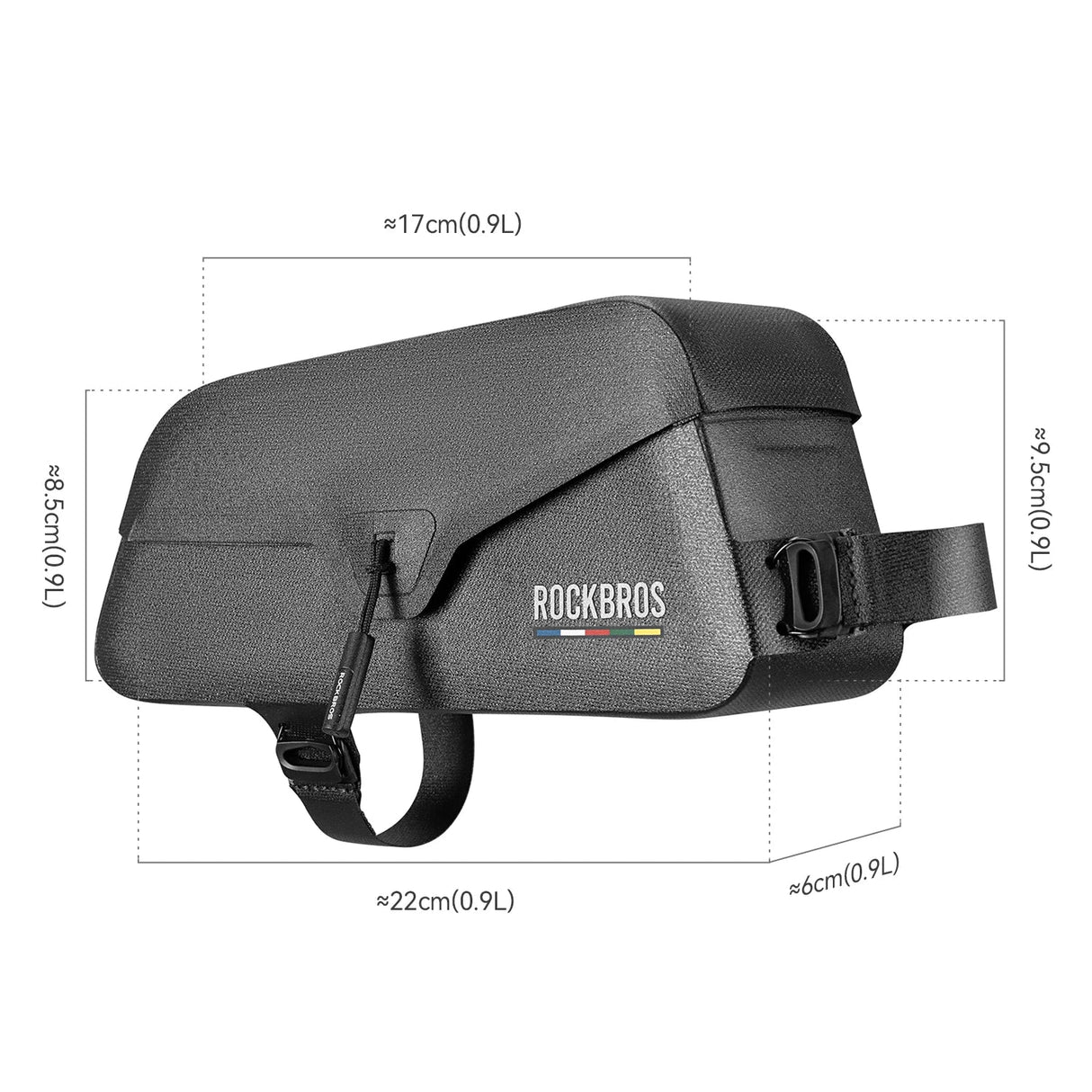 Waterdichte fietsbuizentas gemonteerd op fietsframe