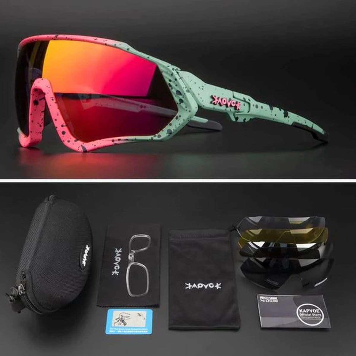 Fietsbril - Sportbril - UV400 - Inclusief 5 Verwisselbare Lenzen