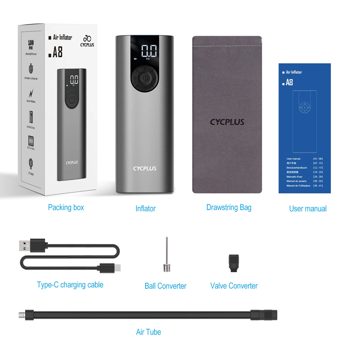 A8 Draagbare Luchtpomp