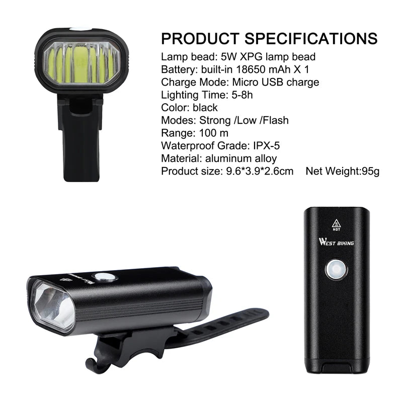 Fietslicht Set Voor- en Achterlicht - 400 Lumen