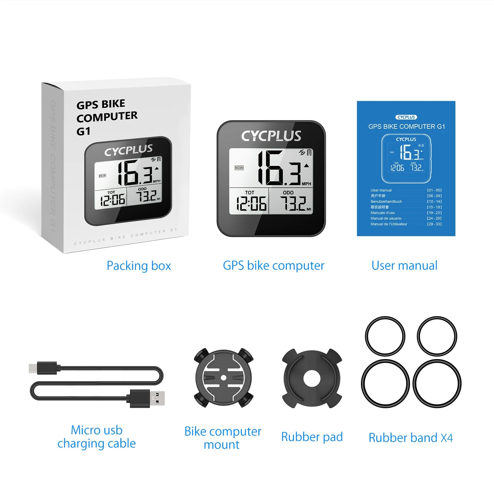 G1 Fietscomputer met GPS & Snelheidsmeter - Pack Away