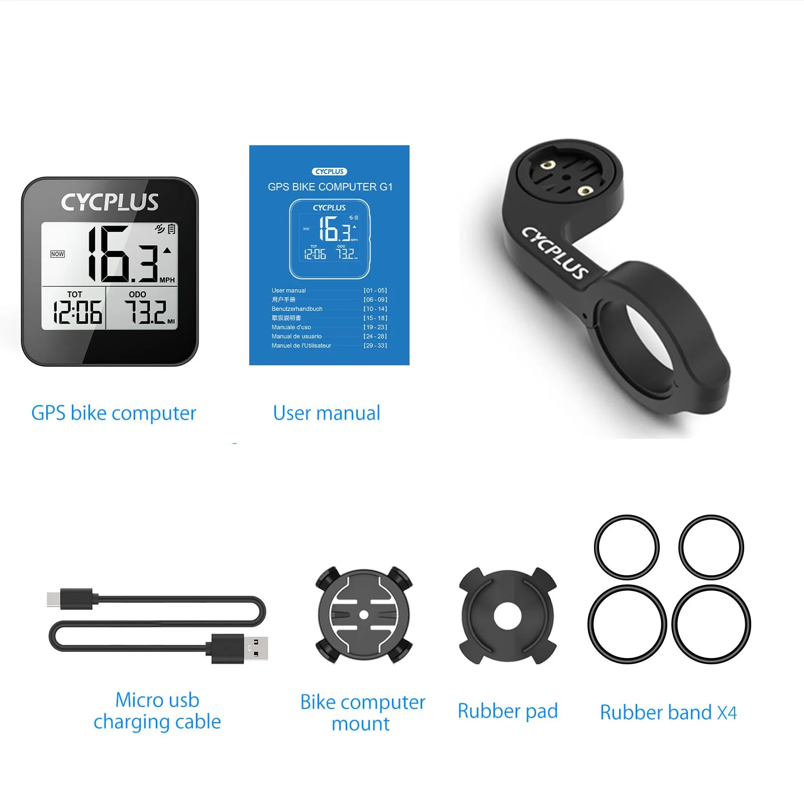 G1 Fietscomputer met GPS & Snelheidsmeter - Pack Away