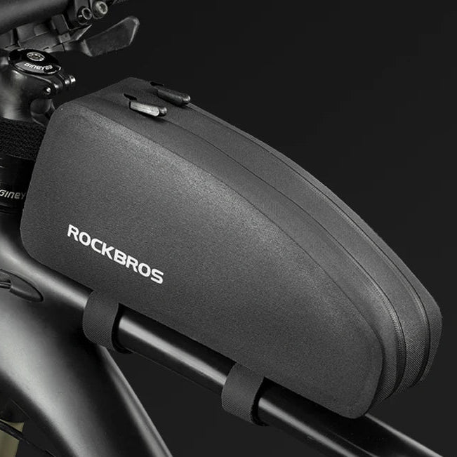 Draagbaar fietsaccessoire met dubbele ritssluiting in zwart en grijs