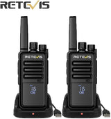 Retevis RT 668H walkie talkie set van 2 stuks met earpieces, riemclips en USB-C oplaadkabel