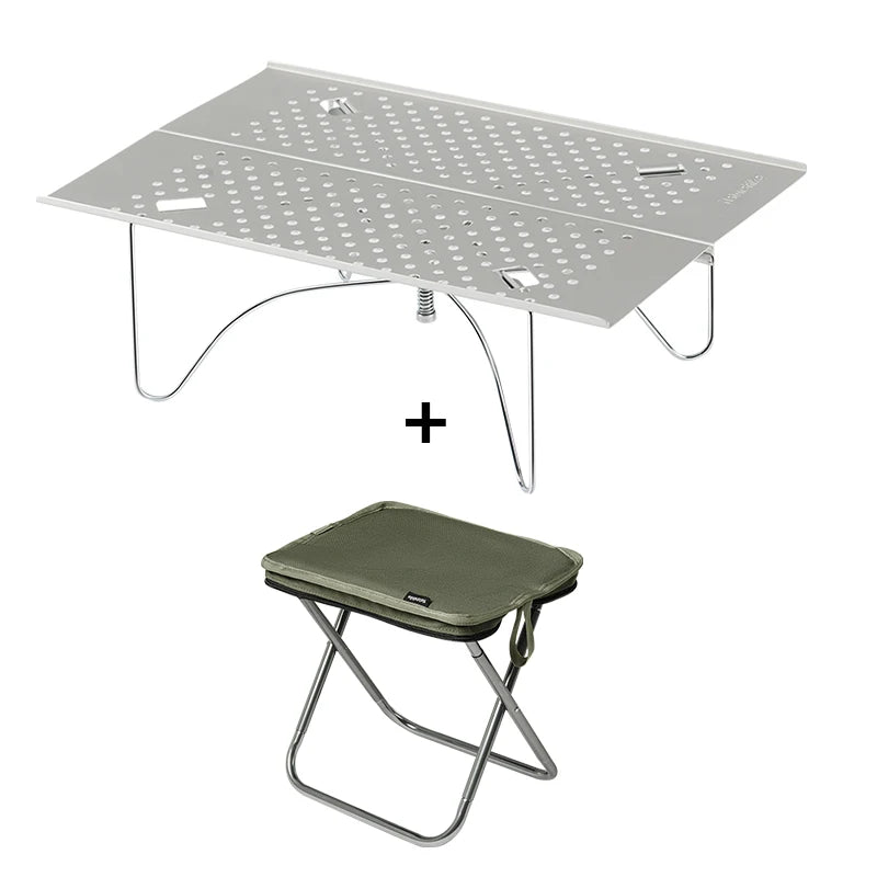 Kleine draagbare opvouwbare camping-, picknick- en wandeltafel van aluminiumlegering