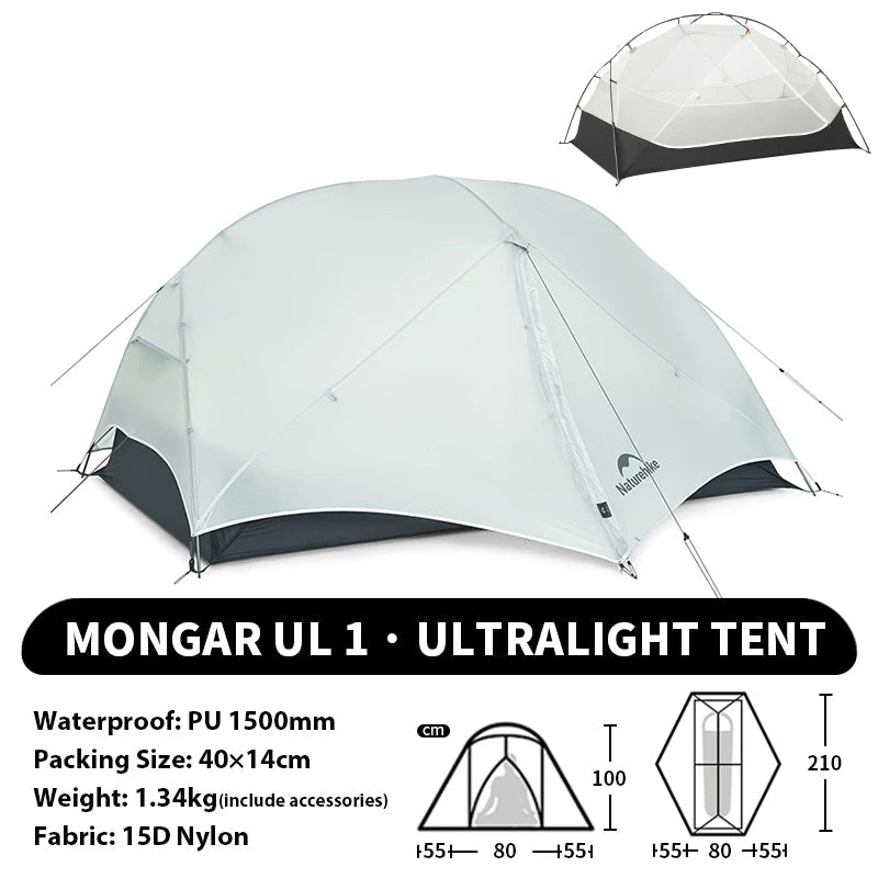 Ultralichte dubbellaagse waterdichte trekkingtent voor outdoor kamperen