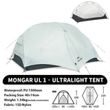 Ultralichte dubbellaagse waterdichte trekkingtent voor outdoor kamperen