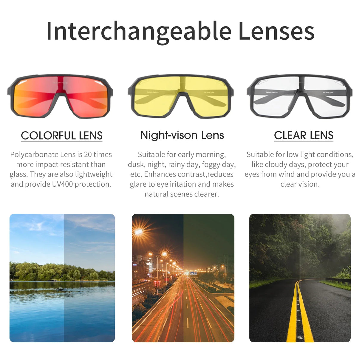 Fietsbril KE-62 (incl. 3 Lenzen)