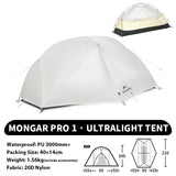 Ultralichte tent voor 1–3 Personen