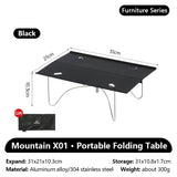 Kleine draagbare opvouwbare camping-, picknick- en wandeltafel van aluminiumlegering