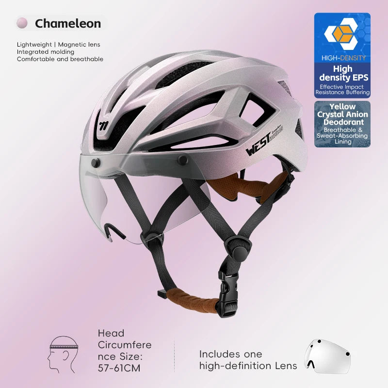 Fietshelm met Magnetische Bril