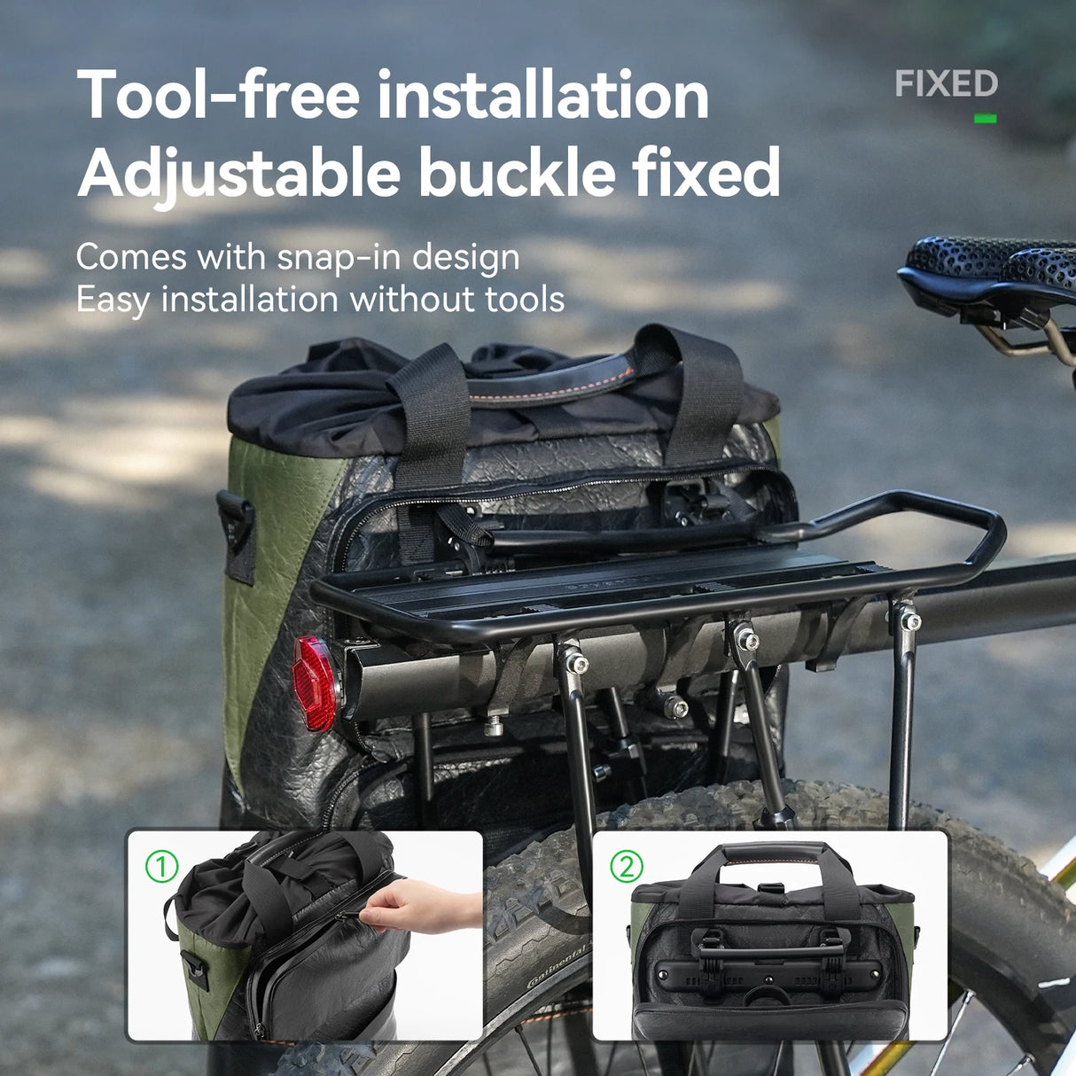 12L fiets bagagedrager-zadeltas met grote capaciteit en rugzakfunctie