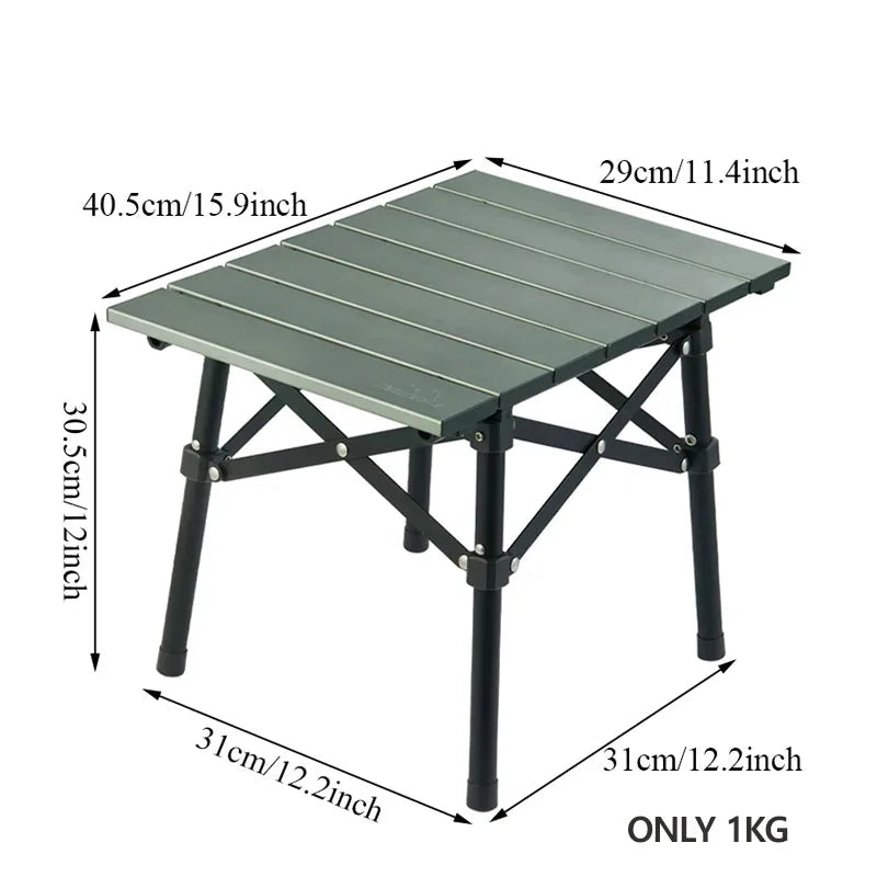 Opvouwbare outdoor wandeltafel, gemaakt van lichtgewicht aluminiumlegering
