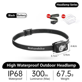 Compact waterproof LED headlamp with 300-lumen brightness