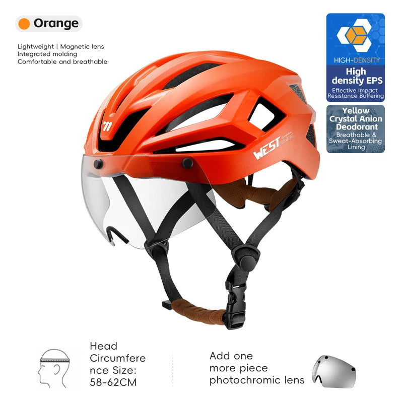 Fietshelm met Magnetische Bril