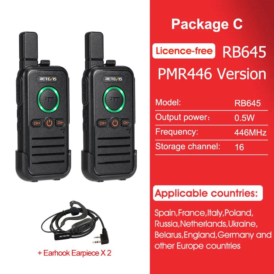 RB645 Walkie Talkie - Pack Away