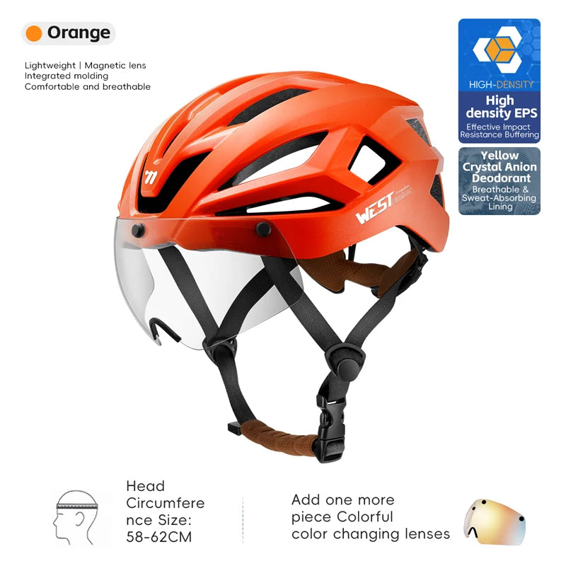 Fietshelm met Magnetische Bril