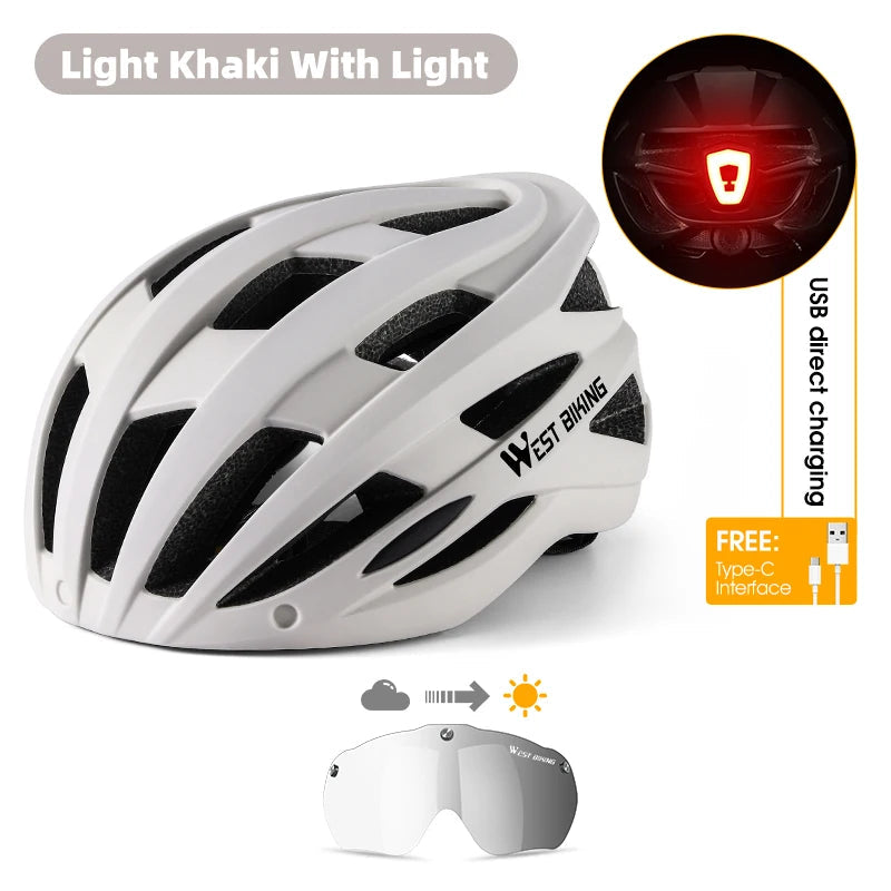 Fietshelm met Fotochrome Lens en LED