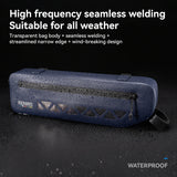 Regenbestendige fietsframetas met grote capaciteit voor de voorste buis, gemonteerd op de fiets