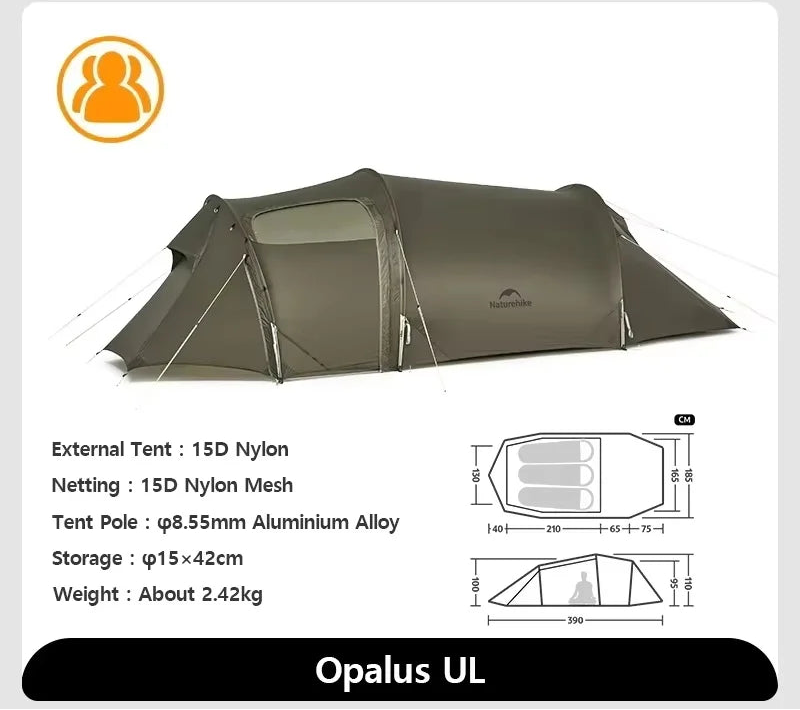 Ultralichte 4-seizoenen familie tent voor 2 tot 4 personen outdoor gebruik