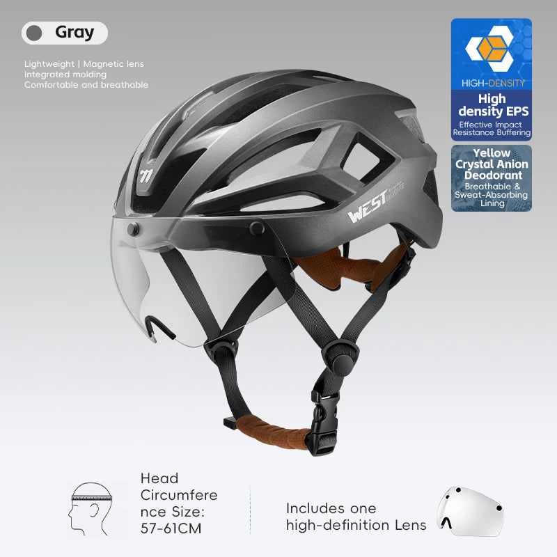 Fietshelm met Magnetische Bril