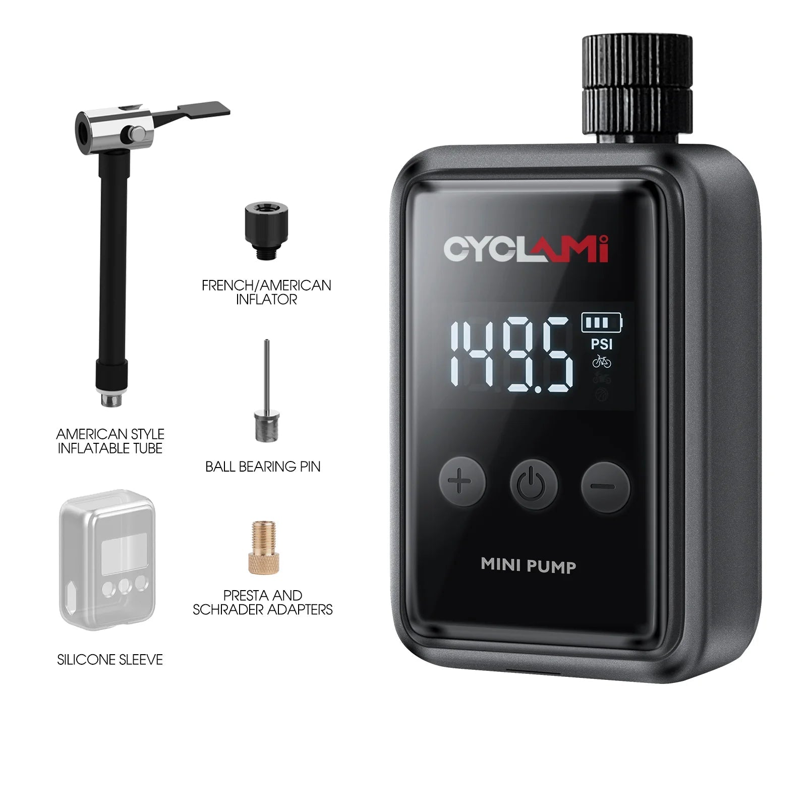 HW125 150 PSI Elektrische Mini Fietspomp - Pack Away