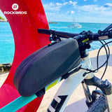 Waterdichte fietsframetas voor de bovenste voorbuis met klep in zwart