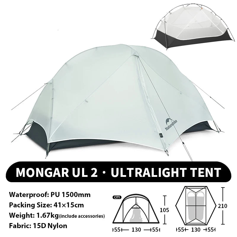 Ultralichte dubbellaagse waterdichte trekkingtent voor outdoor kamperen