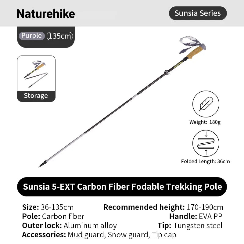 Opvouwbare ultralichte wandelstok van carbonfiber met hoge sterkte en EVA-handgreep