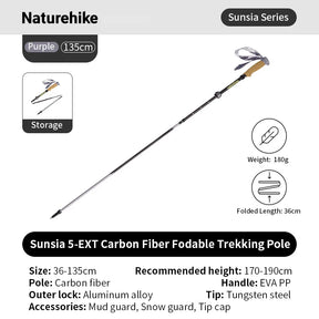 Opvouwbare ultralichte wandelstok van carbonfiber met hoge sterkte en EVA-handgreep