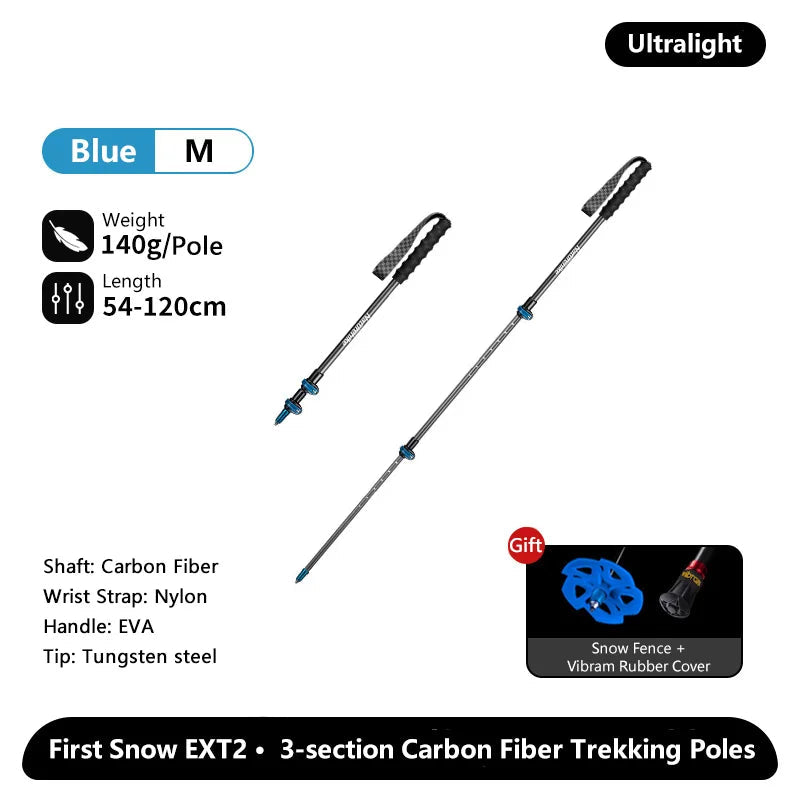 Carbonfiber wandelstokken met EVA-handgreep en wolfraamstalen punt