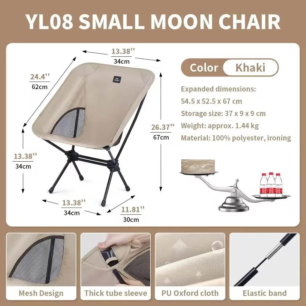 Opvouwbare outdoor Moon-kampeerstoel