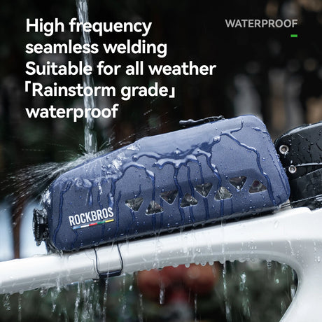 Waterdichte 1L driehoekige fietsframetas, gemonteerd op de bovenbuis